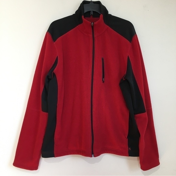 Express Men’s Black and Red Full Zip Fleece Sweatshirt - Picture 1 of 16